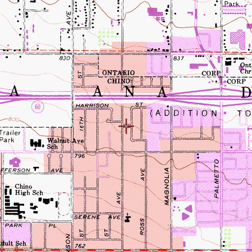 Topographic Map of Sebring Park, CA