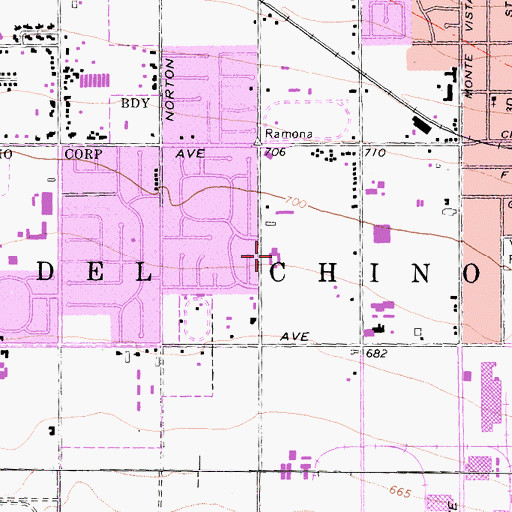 Topographic Map of Chino Unified Alternative Education School, CA