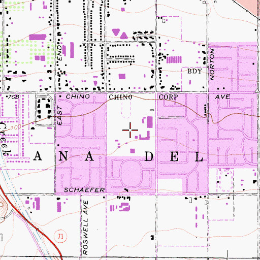 Topographic Map of Don Antonio Lugo High School, CA