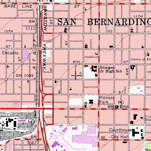Topographic Map of First Church of Christ, CA