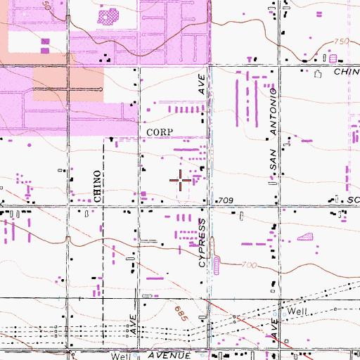 Topographic Map of Howard Cattle Elementary School, CA