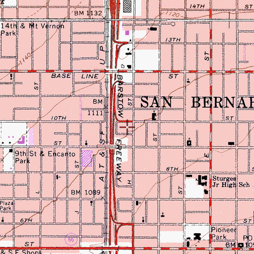 Topographic Map of Inland Christian School, CA