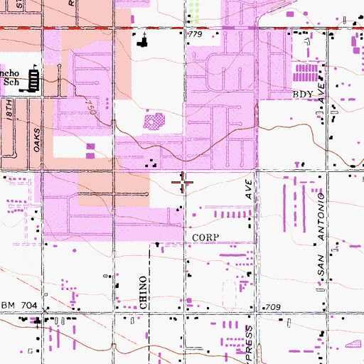 Topographic Map of Mountain View Park, CA