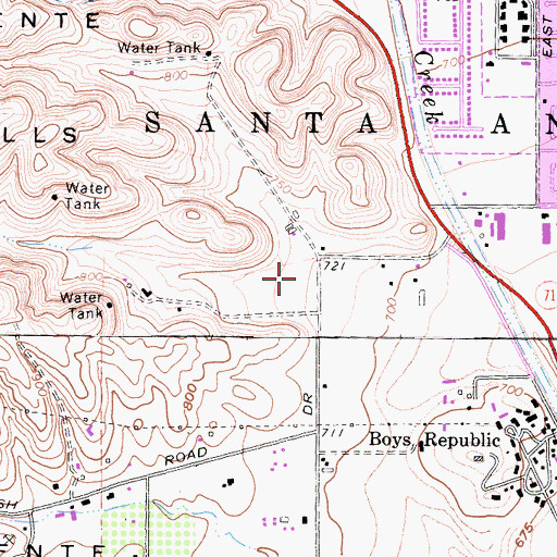 Topographic Map of Payne Ranch Center, CA