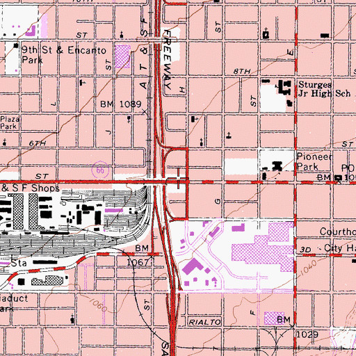 Topographic Map of Salvation Army Chapel, CA
