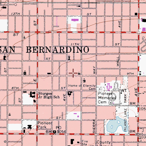 Topographic Map of Seventh Day Adventist Church, CA
