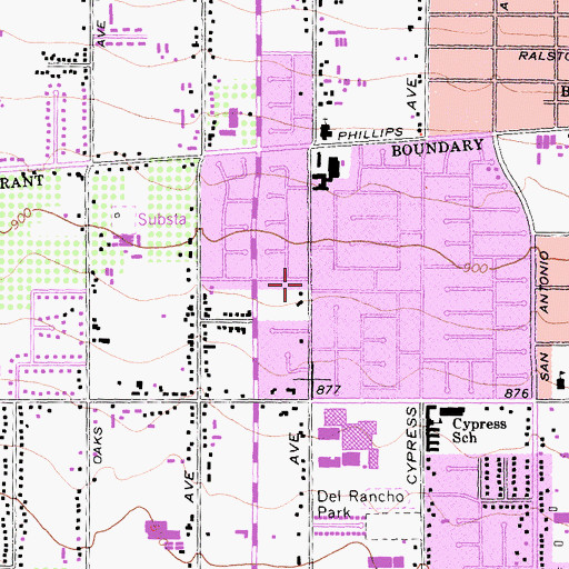 Topographic Map of Bethany Cambodian Evangelical Church, CA