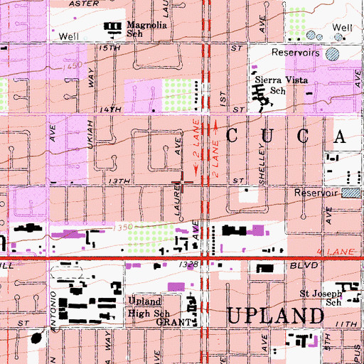 Topographic Map of Cornerstone Community Church, CA