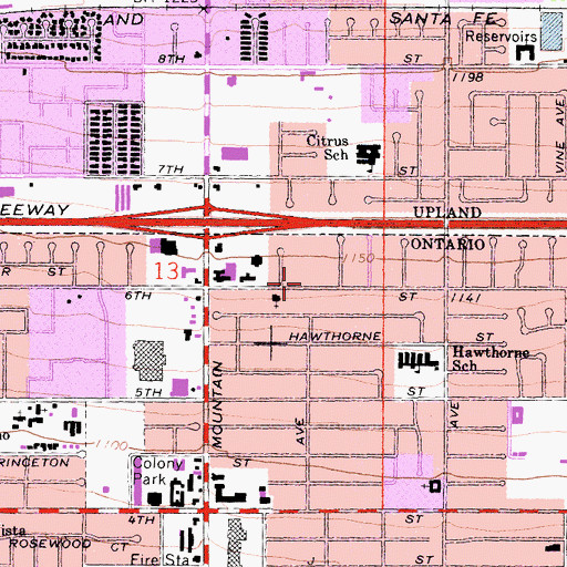 Topographic Map of Redeemer Lutheran Church, CA