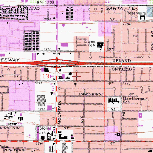 Topographic Map of Redeemer Lutheran School, CA