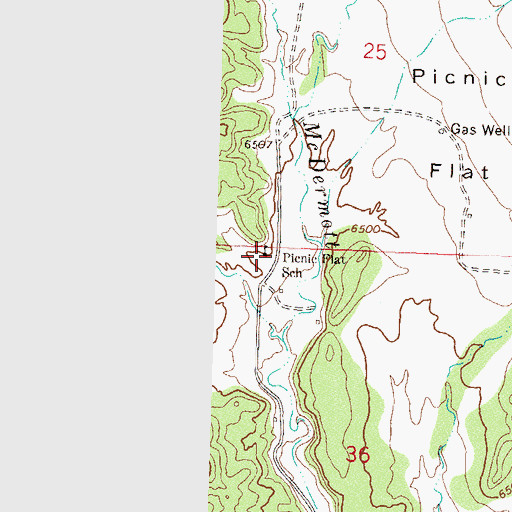 Topographic Map of Picnic Flat School, CO
