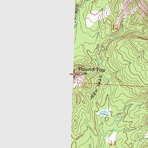 Topographic Map of Round Top, CO