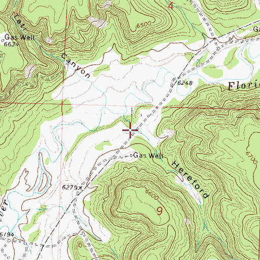 Topographic Map of Hereford Canyon, CO