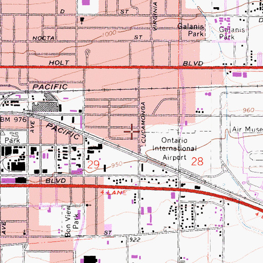 Topographic Map of Rock of Faith Fellowship Church, CA