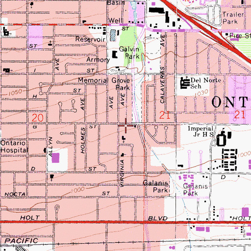 Topographic Map of Sovereign Grace Baptist Church, CA