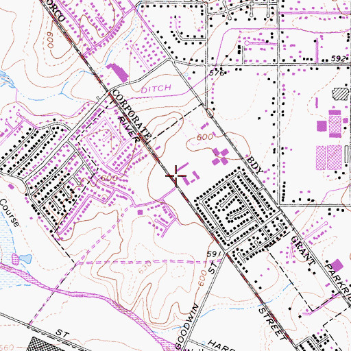 Topographic Map of Auburndale Intermediate School, CA