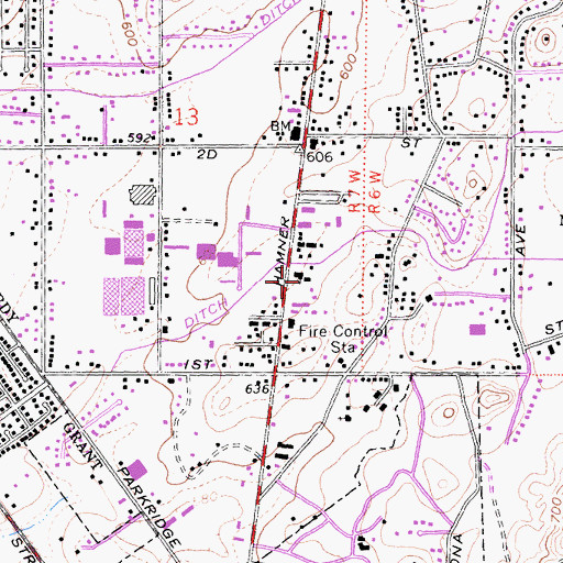 Topographic Map of Bethany LUtheran Church, CA