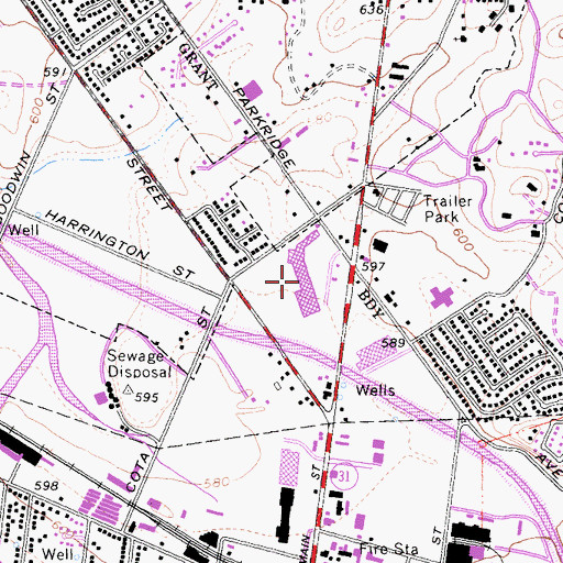 Topographic Map of Butterfield Stage Square Shopping Center, CA