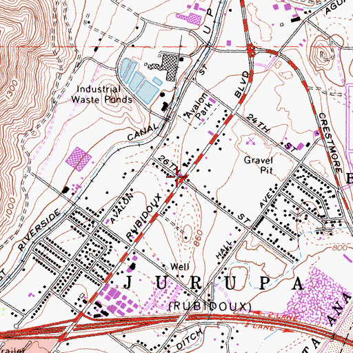 Topographic Map of Cathedral of Praise, CA