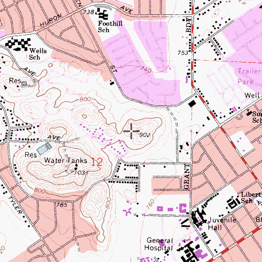 Topographic Map of Chalen Hill Park, CA