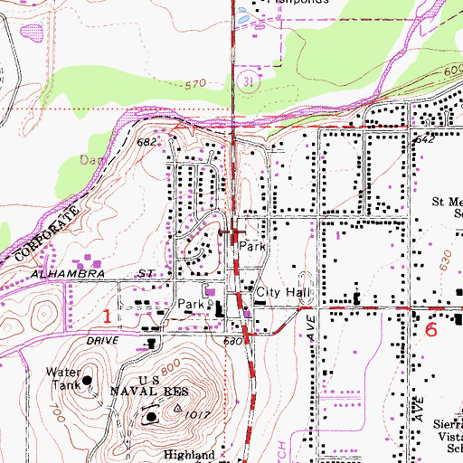 Topographic Map of Clark Field, CA
