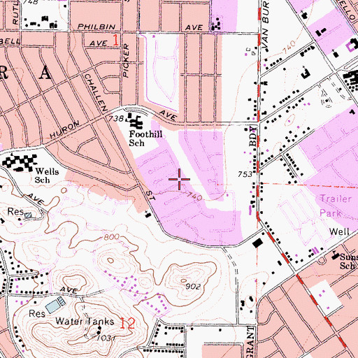 Topographic Map of El Dorado Park, CA