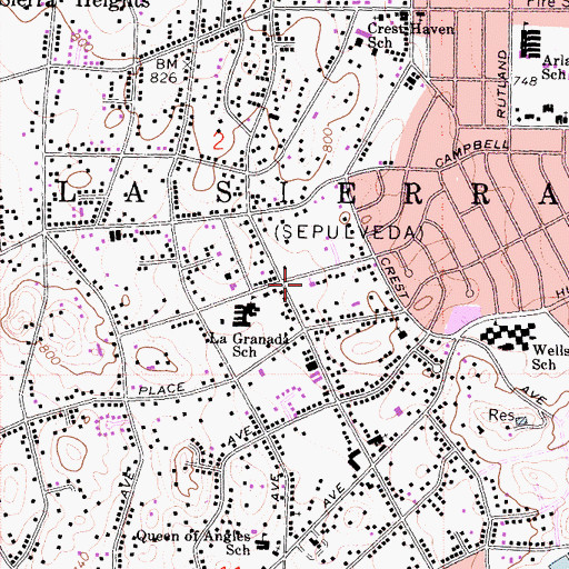 Topographic Map of Faith Baptist Church, CA