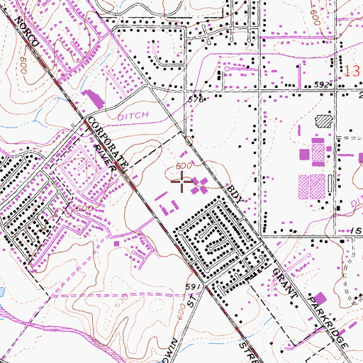 Topographic Map of George Washington Elementary School, CA