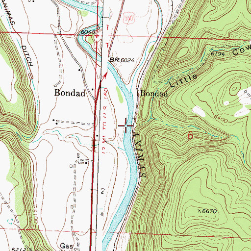 Topographic Map of Little Cow Canyon, CO