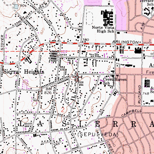 Topographic Map of Grace Bethel Missionary Baptist Church, CA