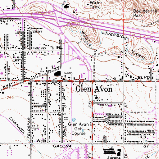 Topographic Map of Grace Evangelical Lutheran Church, CA