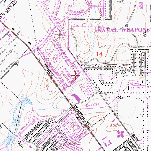 Topographic Map of Kips Korner Park, CA