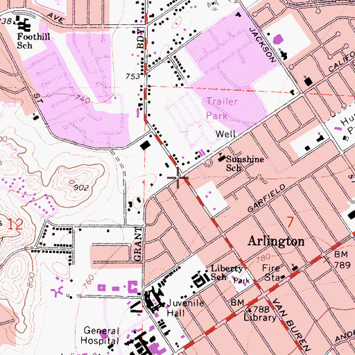 Topographic Map of Laotian Vientiane Church, CA