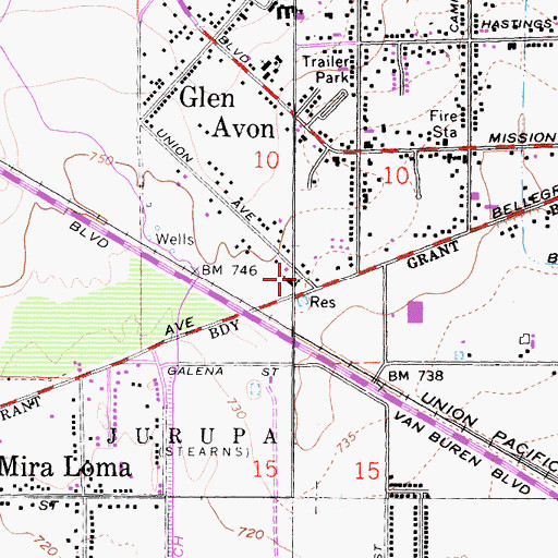 Topographic Map of Living Light Church of God, CA