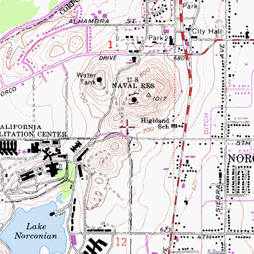 Topographic Map of Neil Snipes Park, CA