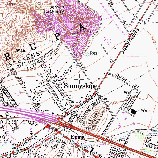 Topographic Map of Nueva Vista Continuation High School, CA