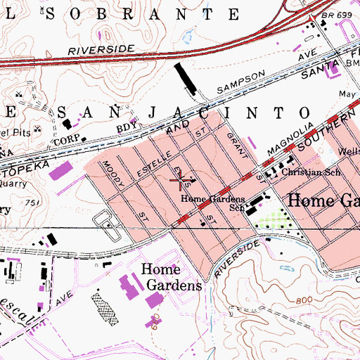 Topographic Map of Pilgrim Holiness Church, CA