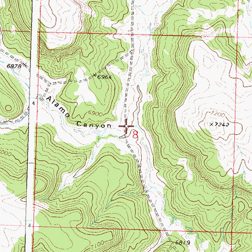 Topographic Map of Alamo Canyon, CO