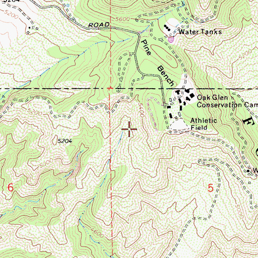 Topographic Map of Pine Bench, CA