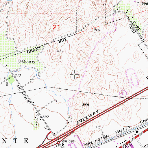 Topographic Map of Promenade Elementary School, CA