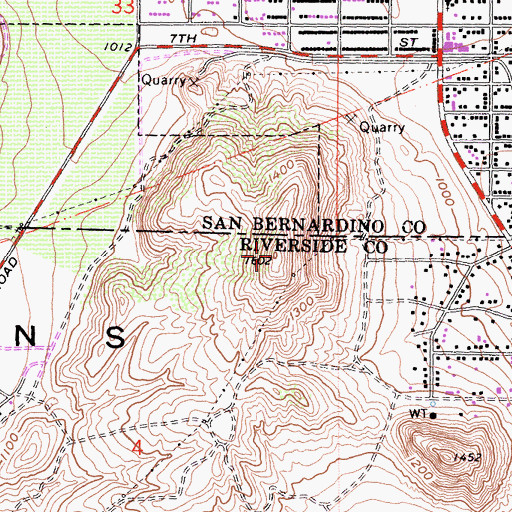 Topographic Map of Rattlesnake Mountain, CA