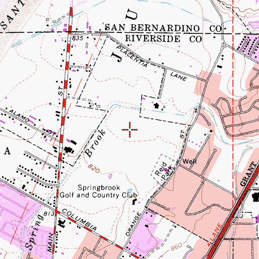 Topographic Map of Riverside Sports Organization Complex, CA