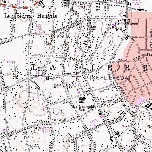 Topographic Map of Saint Ignatius of Antioch Church, CA