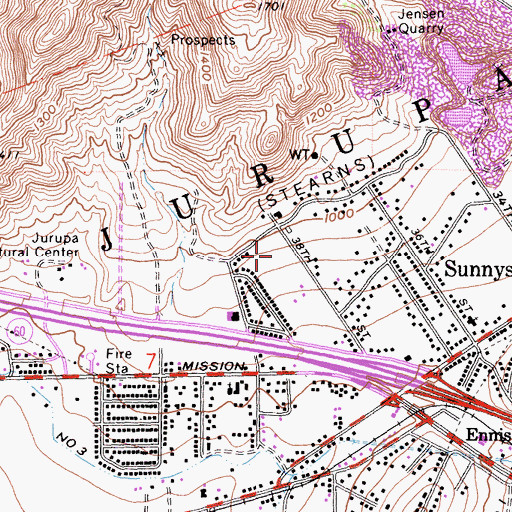 Topographic Map of Sunnyslope Elementary School, CA