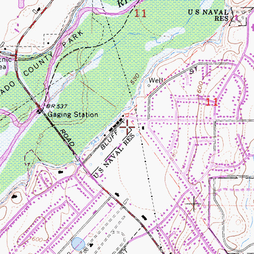 Topographic Map of Ted Brooks Park, CA