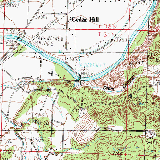 Topographic Map of Ditch Canyon, NM