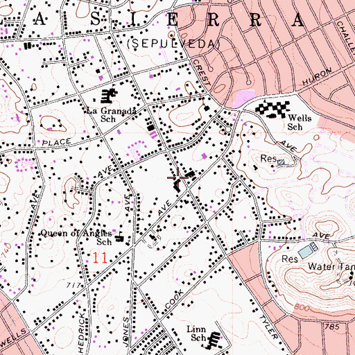 Topographic Map of Tyler Baptist Church, CA