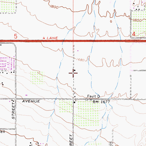 Topographic Map of Bear Valley Elementary School, CA