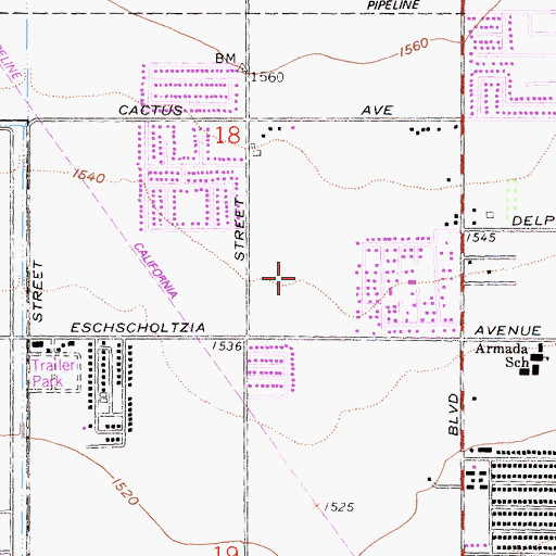 Topographic Map of Chapparal Hills School, CA