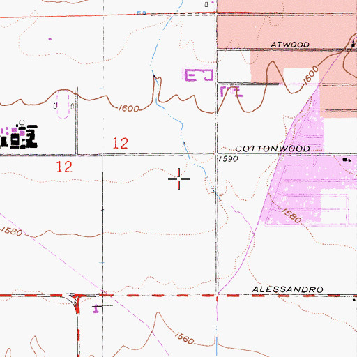 Topographic Map of Creekside Elementary School, CA